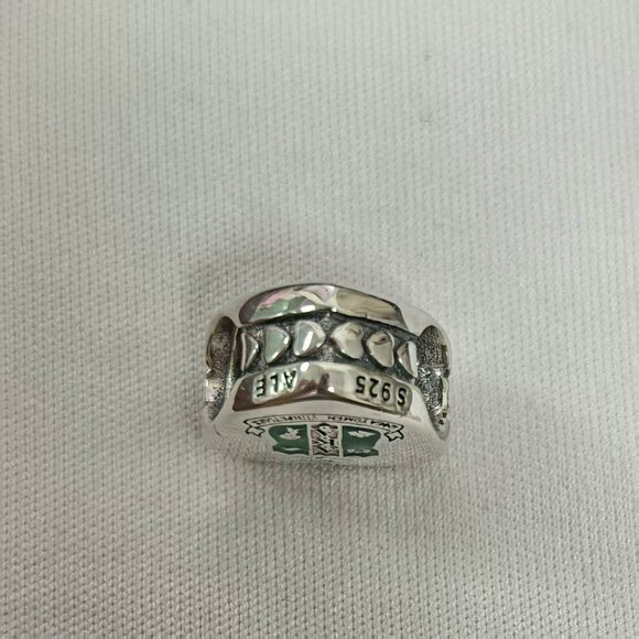 Pandora Alpha Kappa Alpha Flag Heart Bead Charm Pendant, S925 Silver Jewelry - Picture 3 of 4